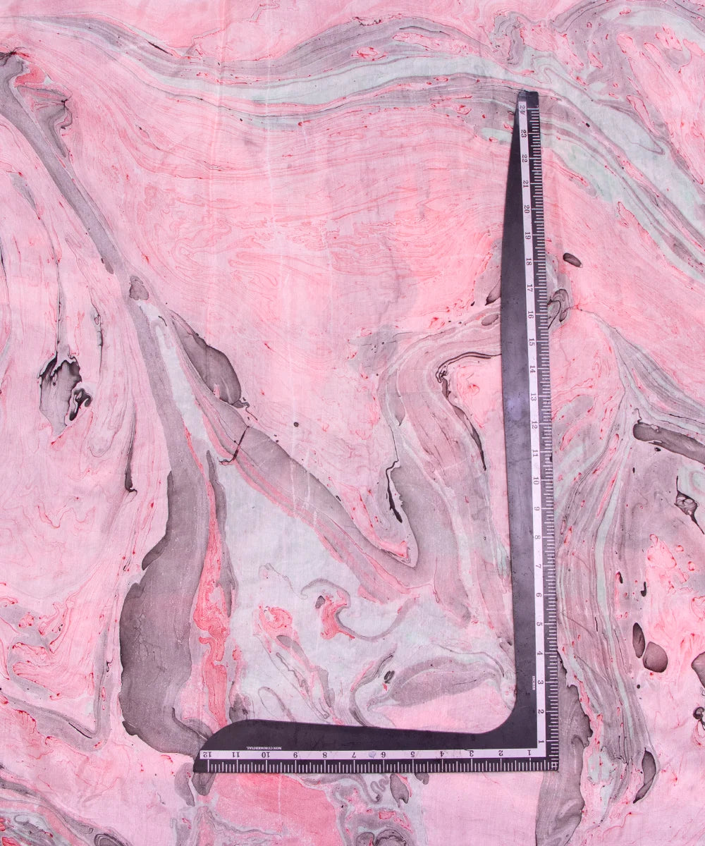 Pink Marble Printed Muslin Fabric