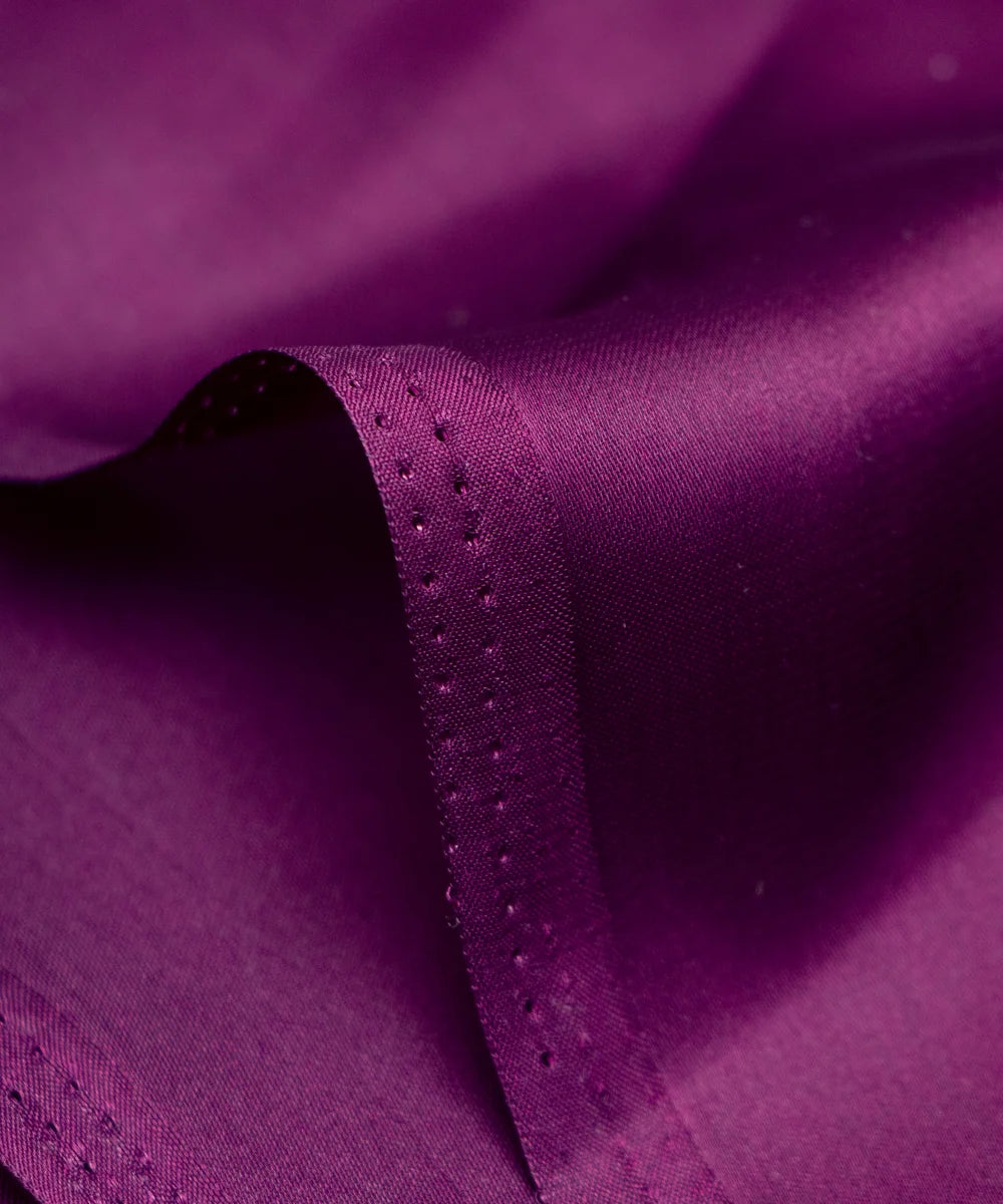 Wine Plain Satin Georgette Fabric