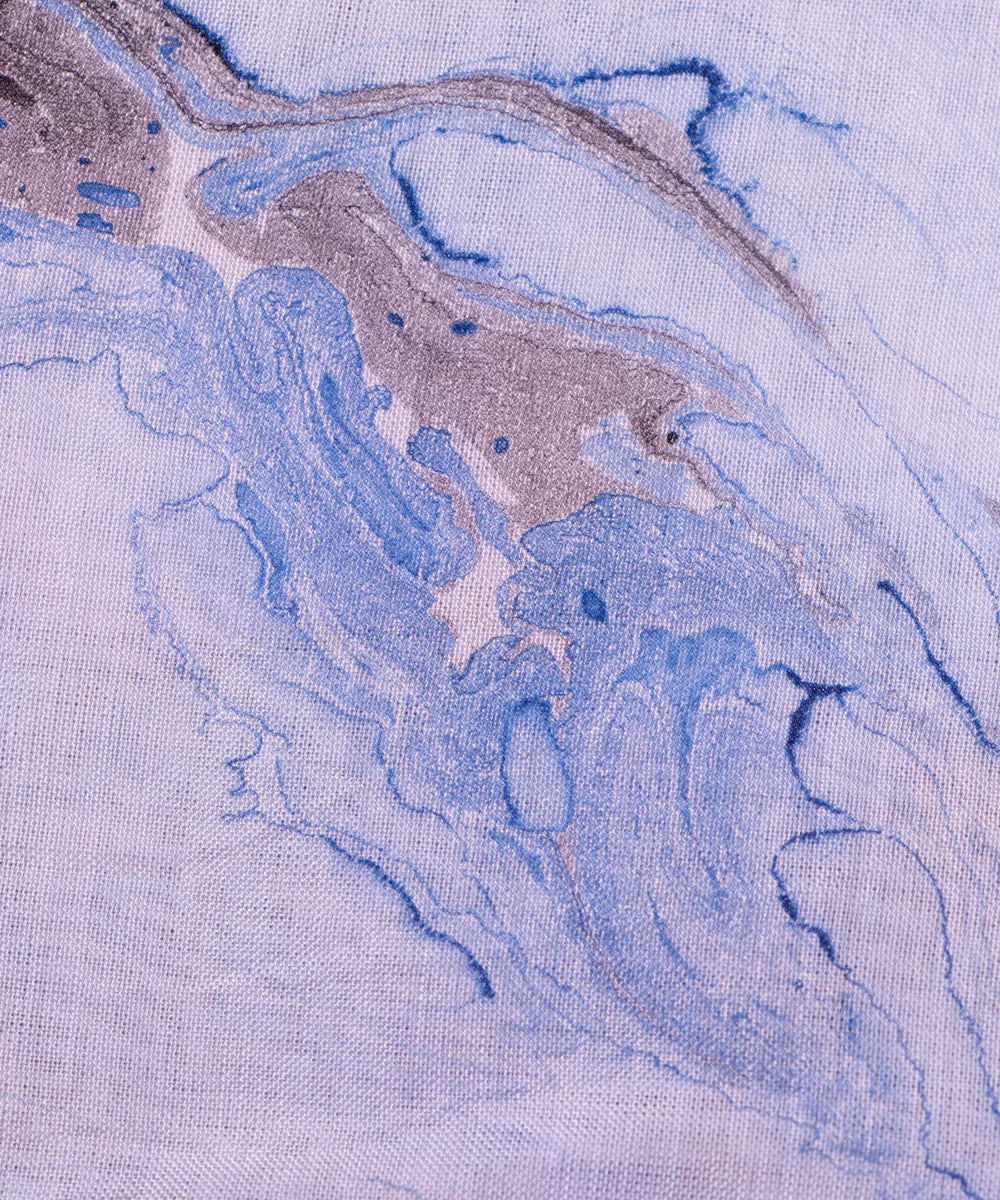 Light Grey Marble Printed Muslin Fabric