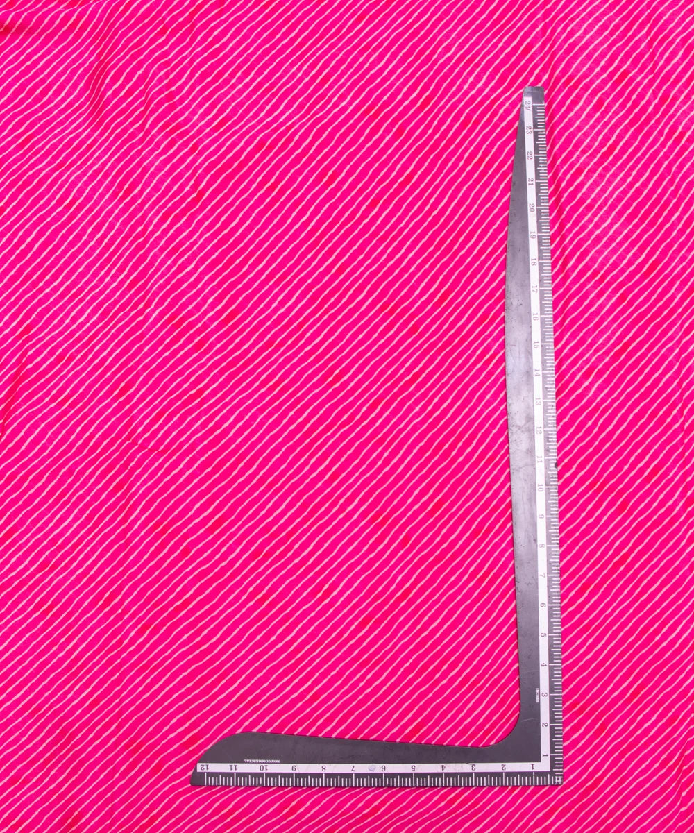 Magenta Lehariya Digital Printed Chinon Silk Fabric