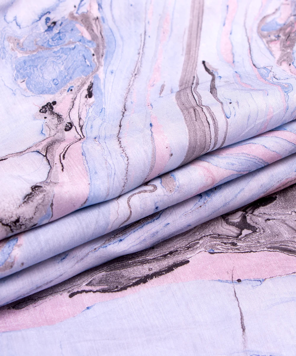 Light Grey Marble Printed Muslin Fabric