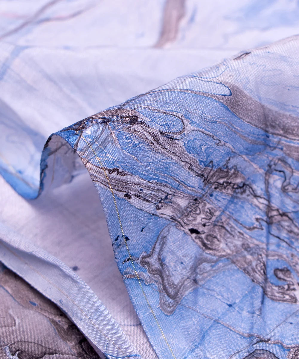 Light Grey Marble Printed Muslin Fabric