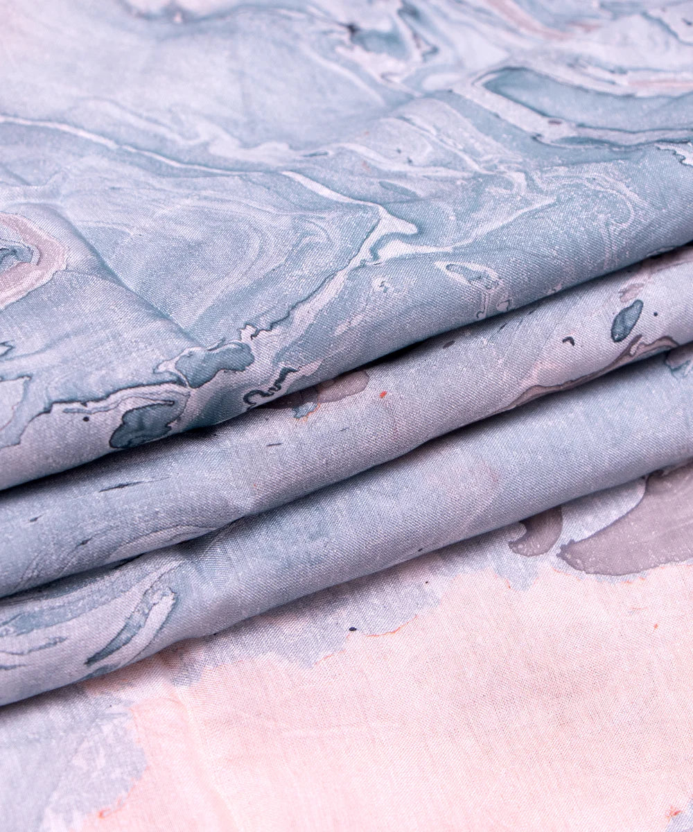 Light Grey Marble Printed Muslin Fabric