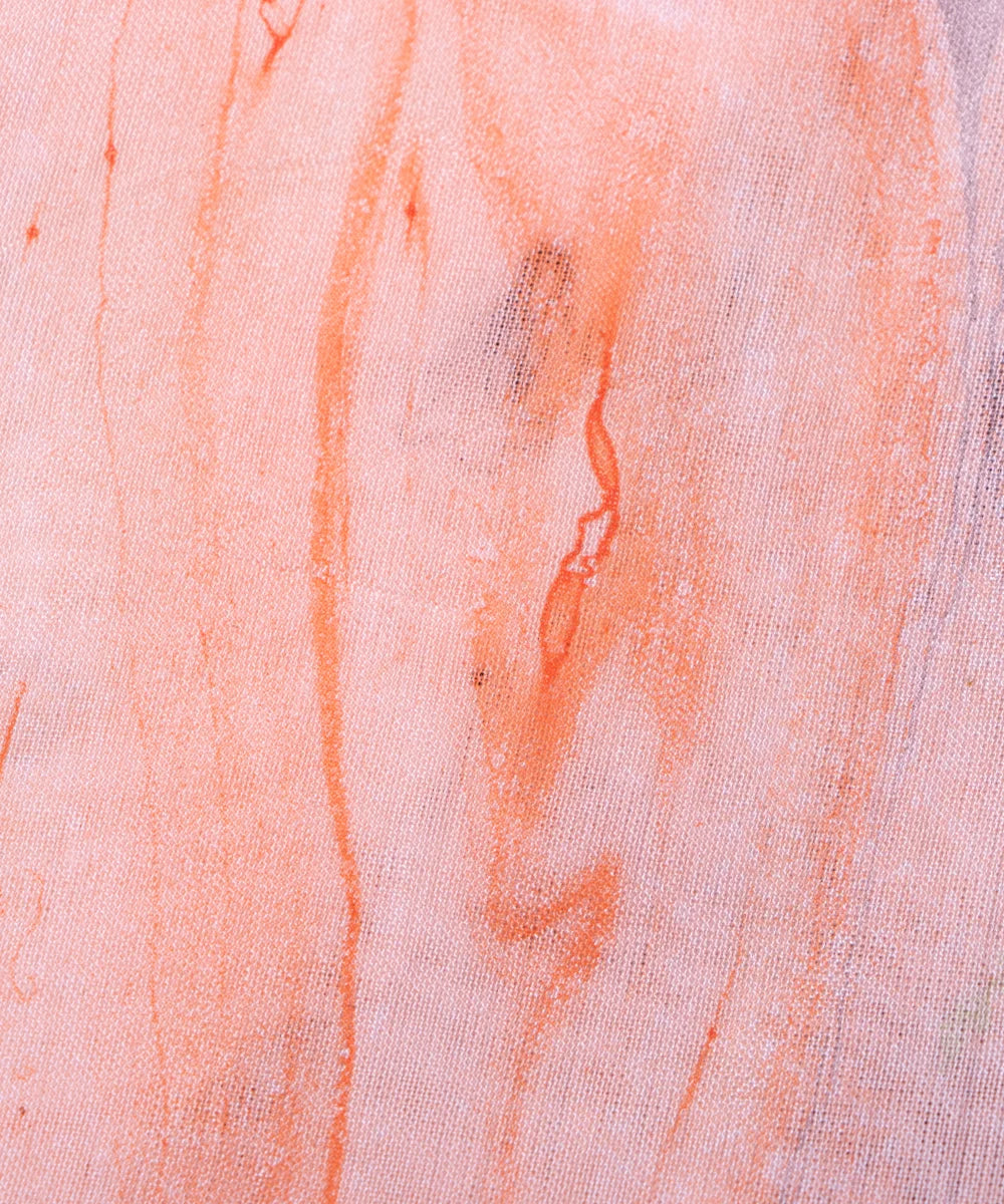 Light Peach Marble Printed Muslin Fabric