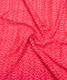 Red Bandhani Print Digital Printed Chinon Silk Fabric