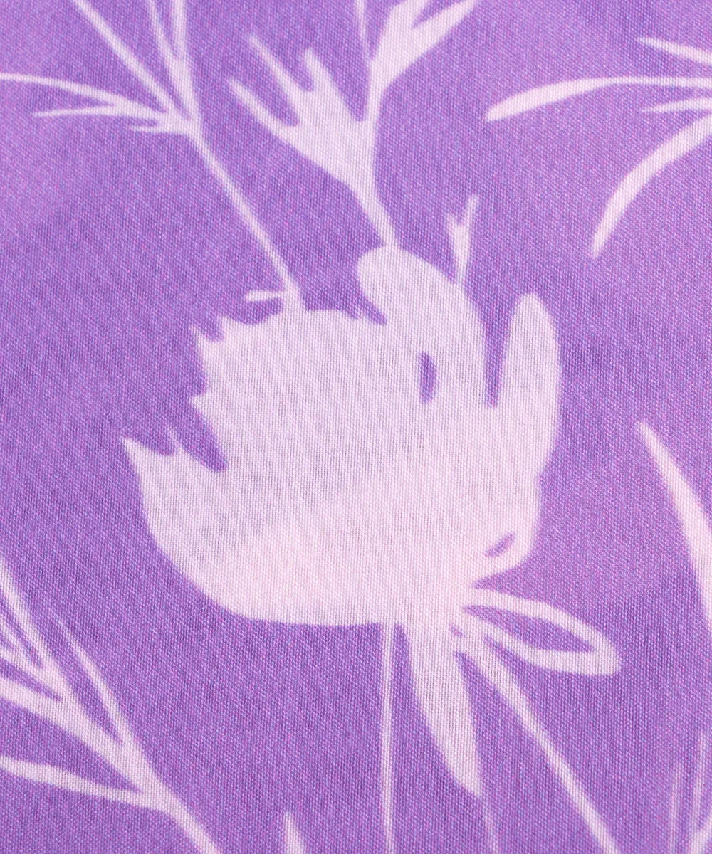 Lavender Floral Digital Print Muslin Fabric