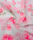Mint Floral Printed Organza Fabric