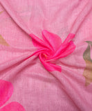 Dusty Pink Floral Printed Cotton Linen Fabric