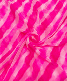 Bright Pink Georgette Lehariya Print Fabric