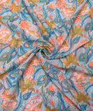 Light Blue Floral Digital Printed Chiffon Fabric