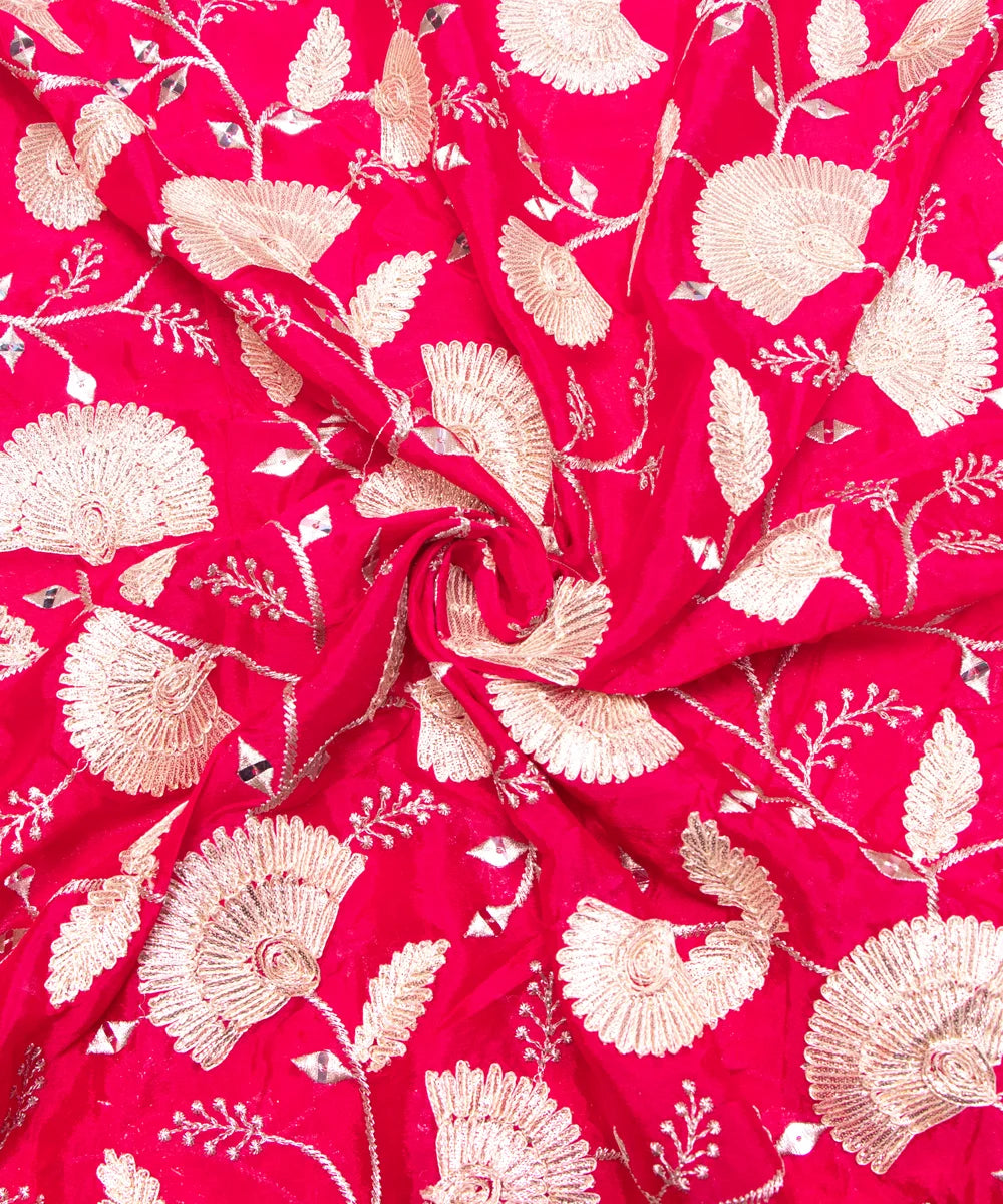 Buy Embroidery Chinon Silk Fabric
