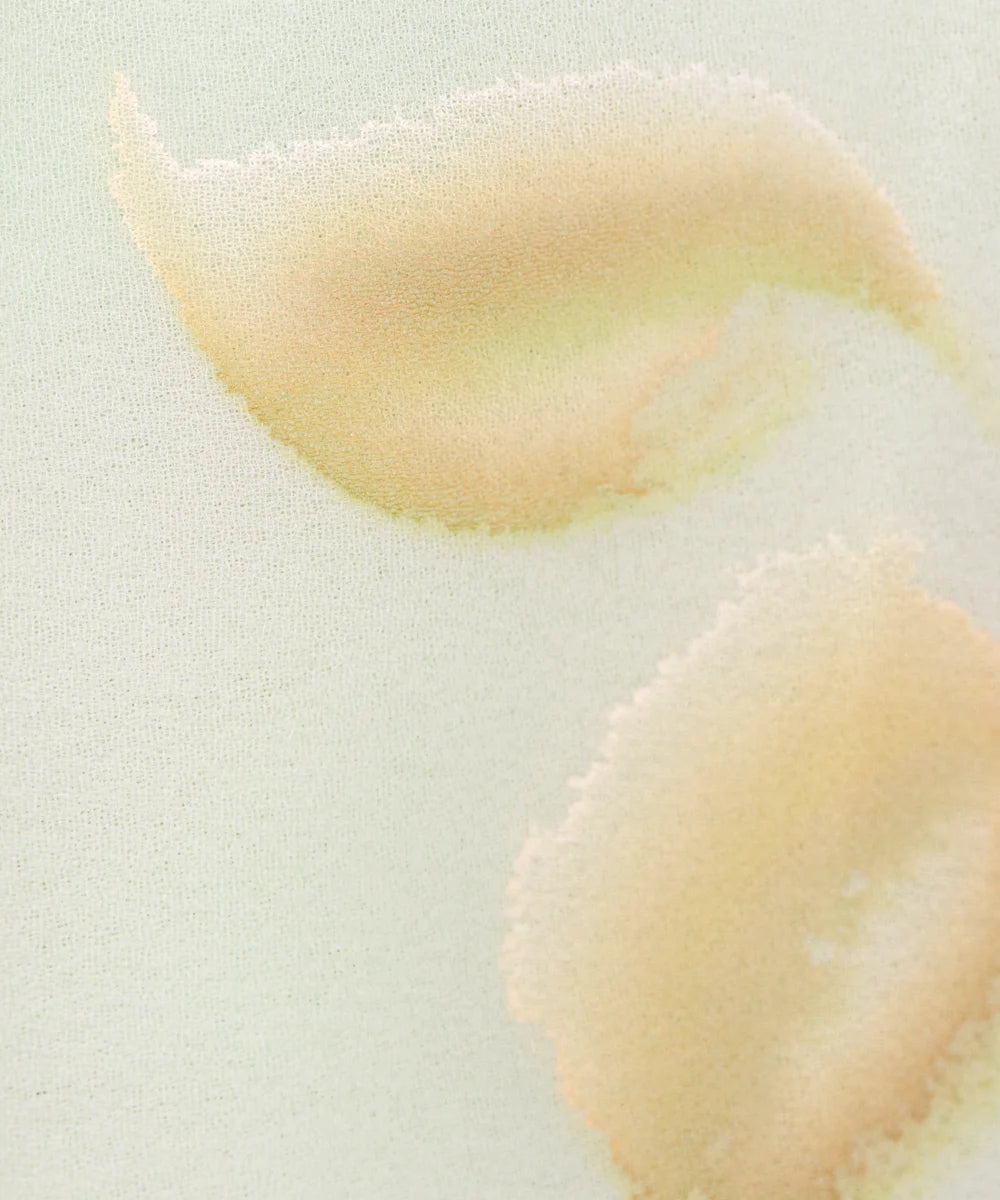 Mint Floral Hand Paint Georgette Fabric