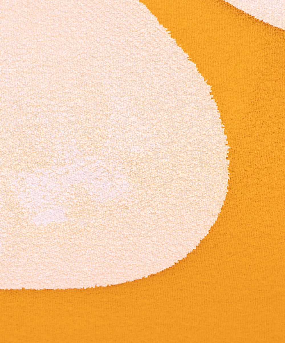 Yellow Floral Hand Paint Georgette Fabric