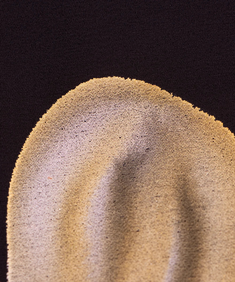 Black Floral Hand Paint Georgette Fabric