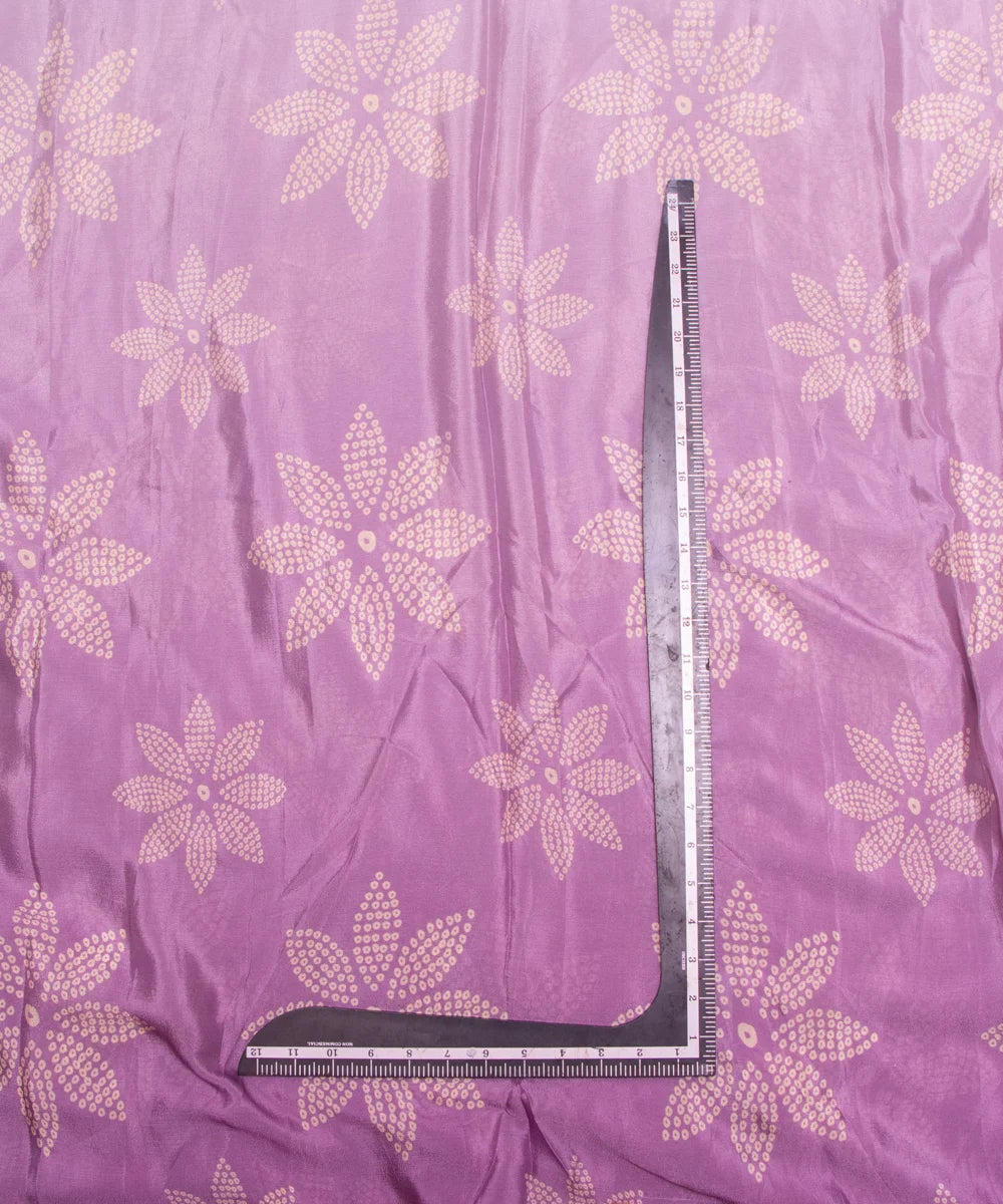 Grey Floral Printed Chinon Silk Fabric