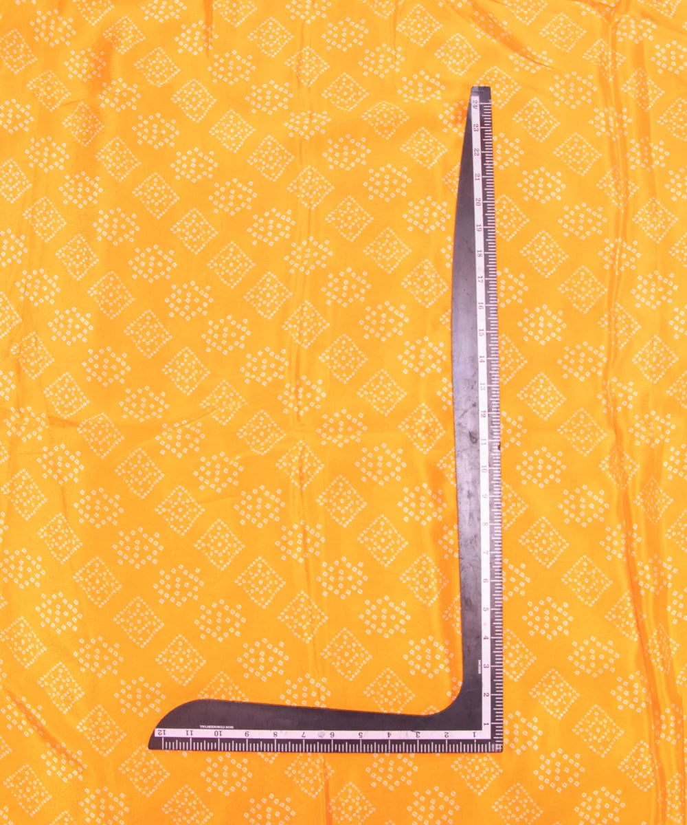 Yellow Bandhani Printed Chinon Silk Fabric