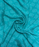Firozi Bandhani Printed Chinon Silk Fabric