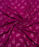 Wine Floral Embroidery Georgette Fabric