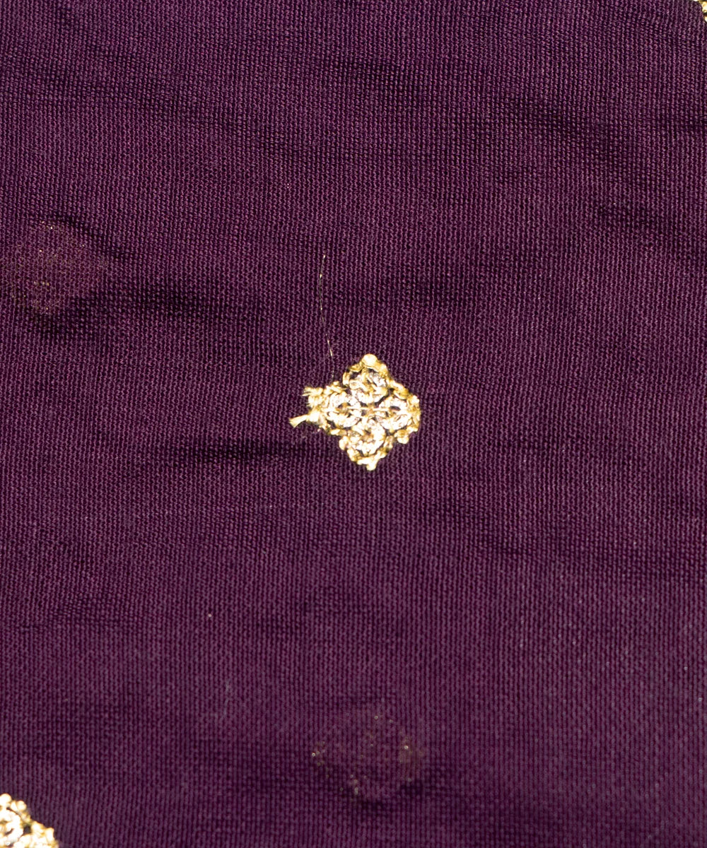 Wine Embroidery Modal Chanderi Fabric