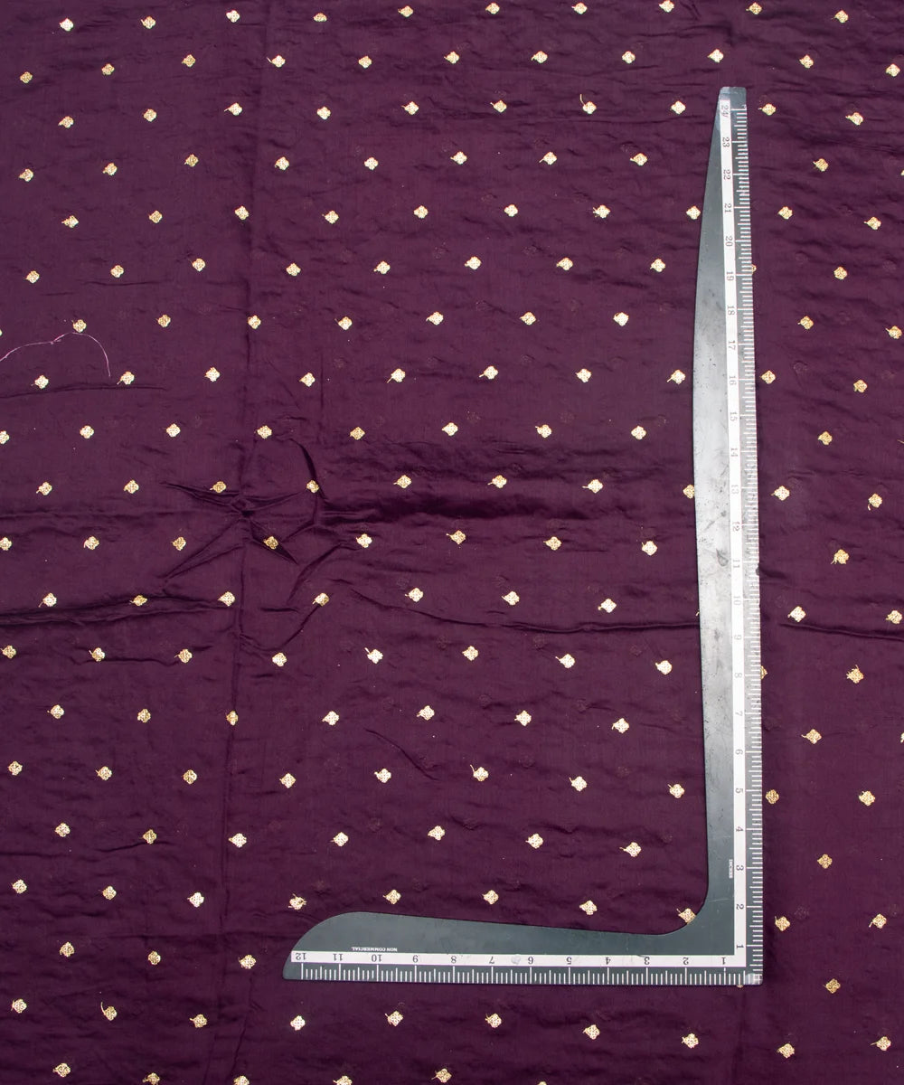 Wine Embroidery Modal Chanderi Fabric