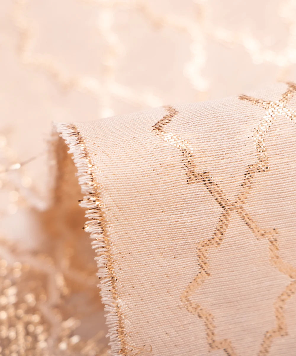 Dyeable Chanderi Jacquard Fabric