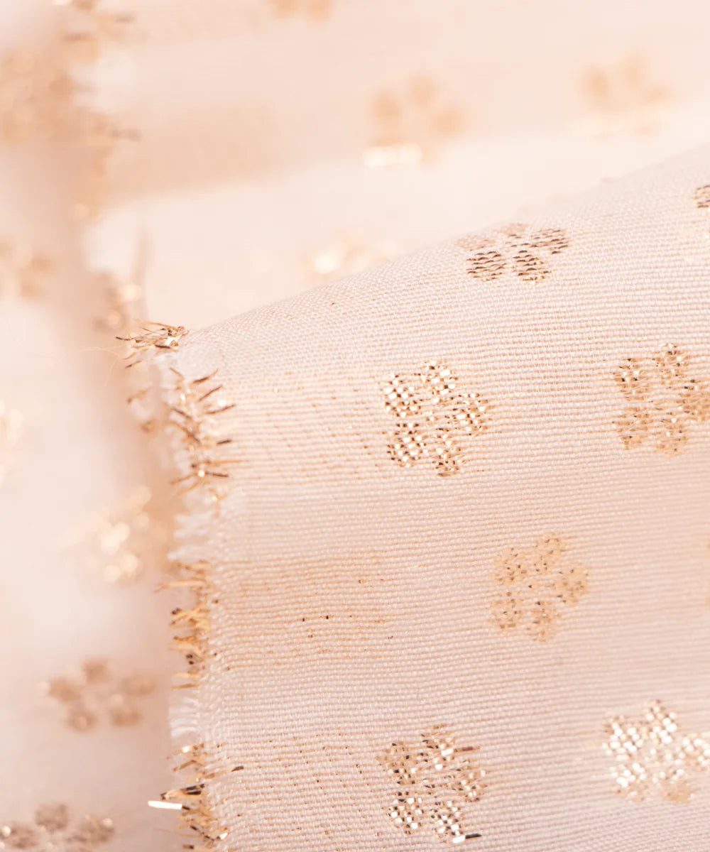 Dyeable Chanderi Jacquard Fabric