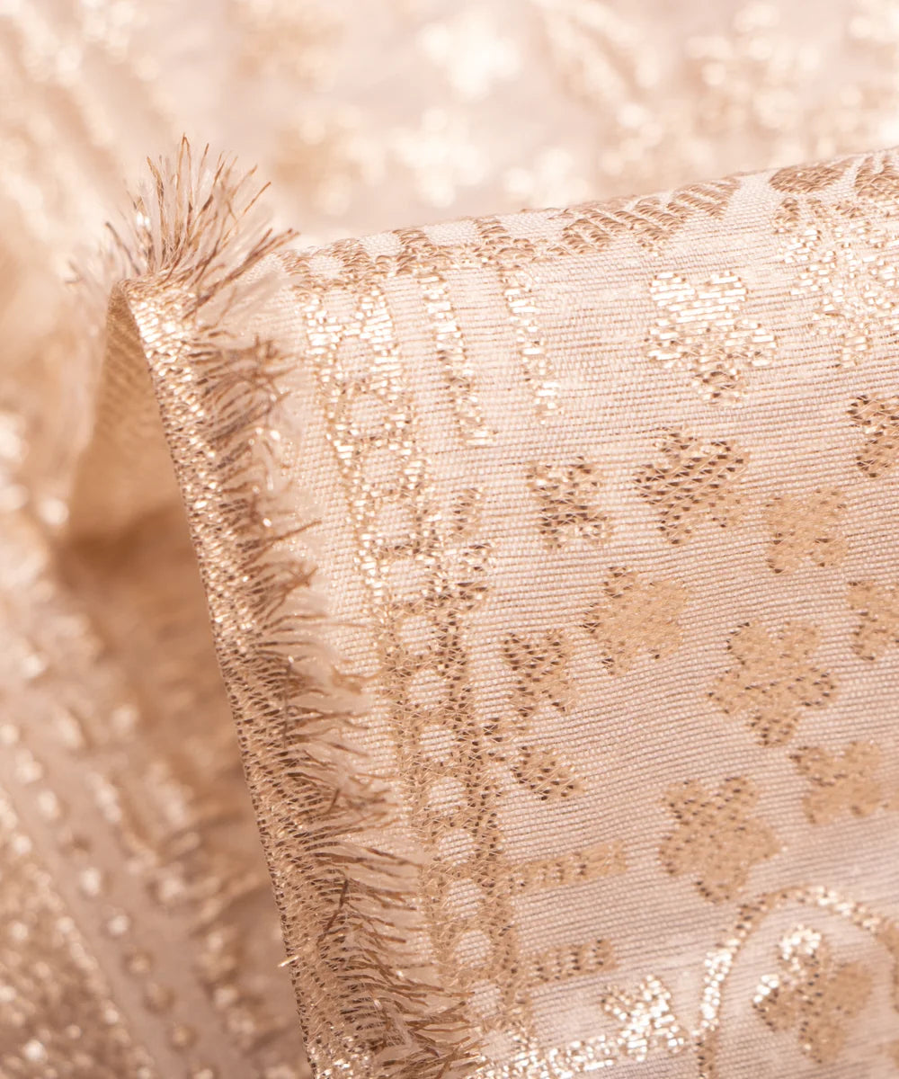 Dyeable Chanderi Jacquard Fabric