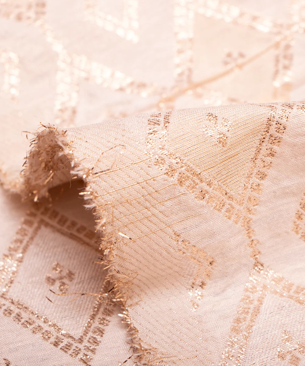 Dyeable Chanderi Jacquard Material