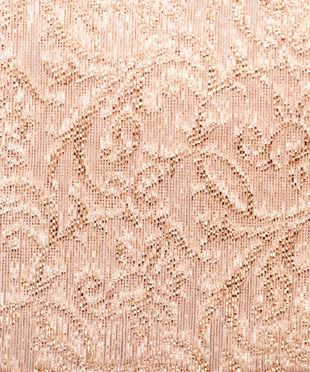 Off White Dyeable Chanderi Jacquard Fabric