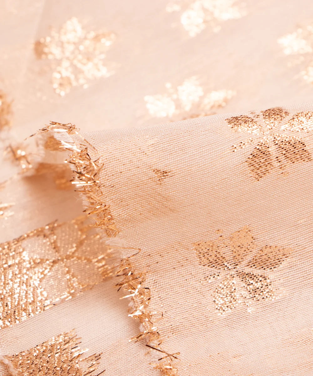 Dyeable Chanderi Jacquard Fabric