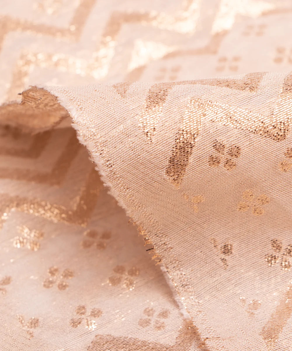 Dyeable Chanderi Jacquard Fabric