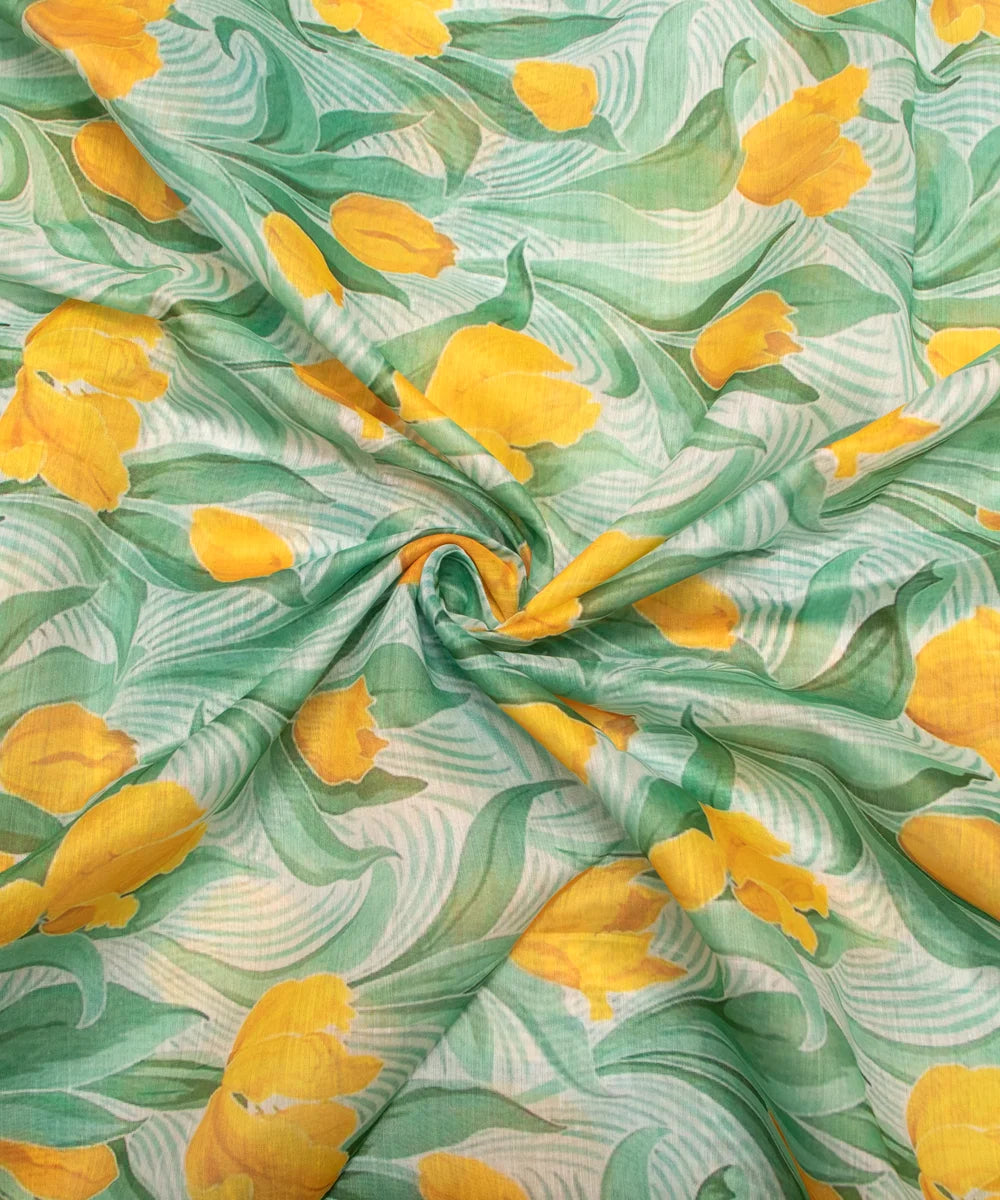 Printed Chanderi Fabric For Saree