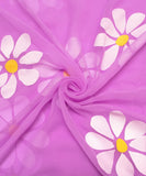 Lavender Floral Hand Paint Georgette Fabric