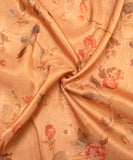 Golden Floral Printed Tissue Silk Faric