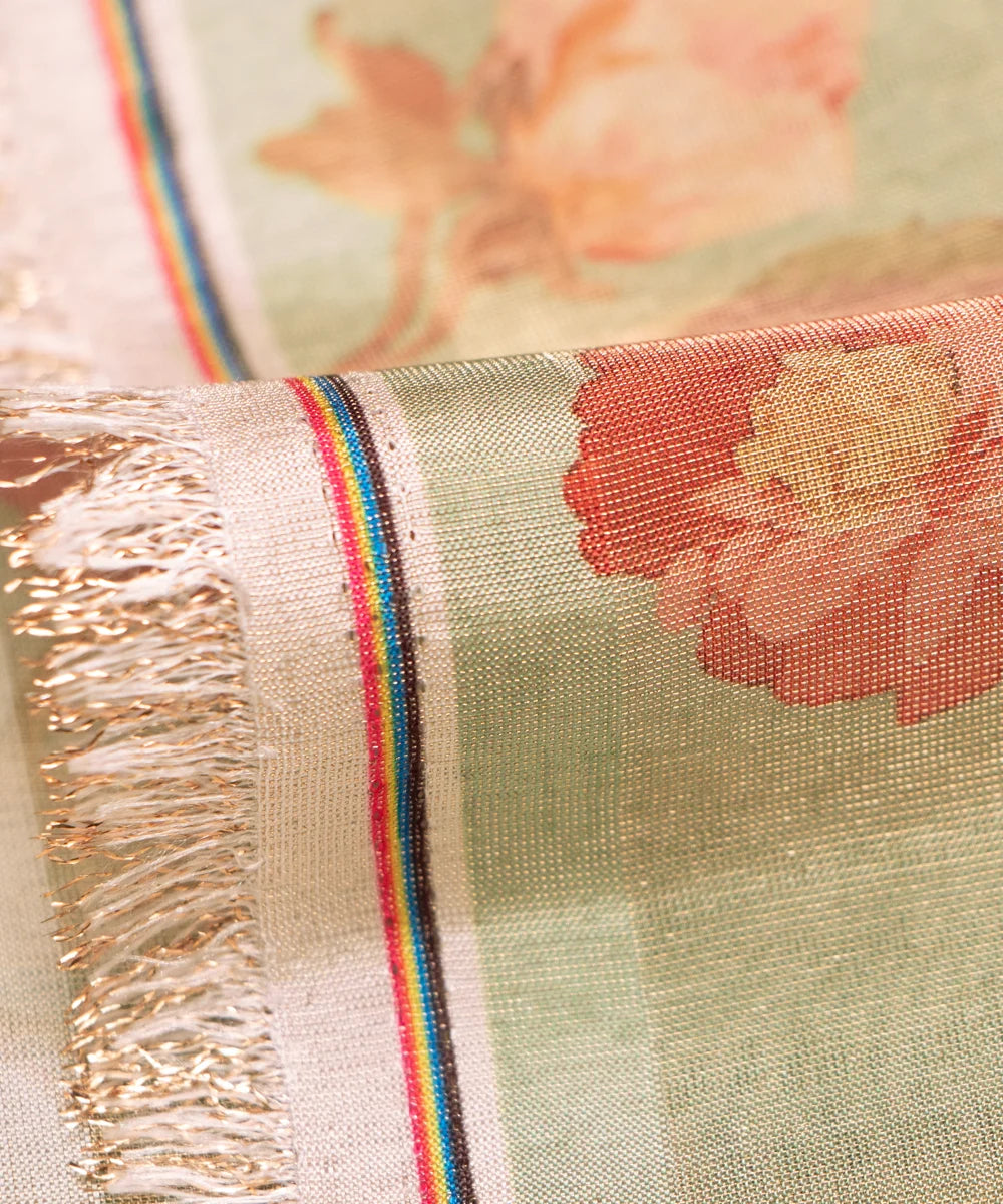 Buy Printed Tissue Silk Fabric