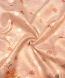 Off White Floral Printed Tissue Silk Faric