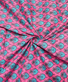 Pink Floral Printed Cotton Fabric