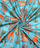 Light Blue Traditional Embroidery Dolla Silk fabric