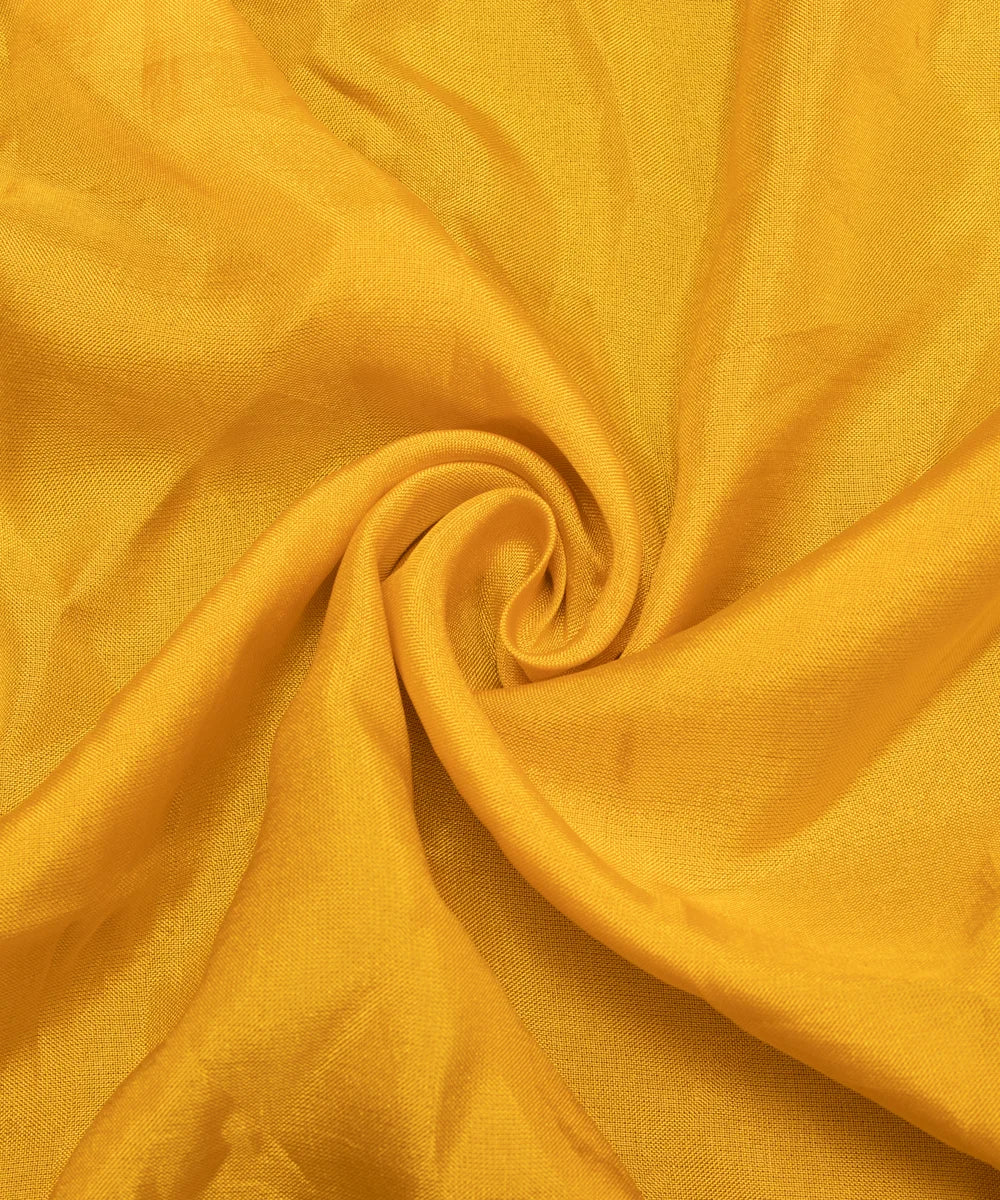 Yellow Plain Uppada Silk Fabric