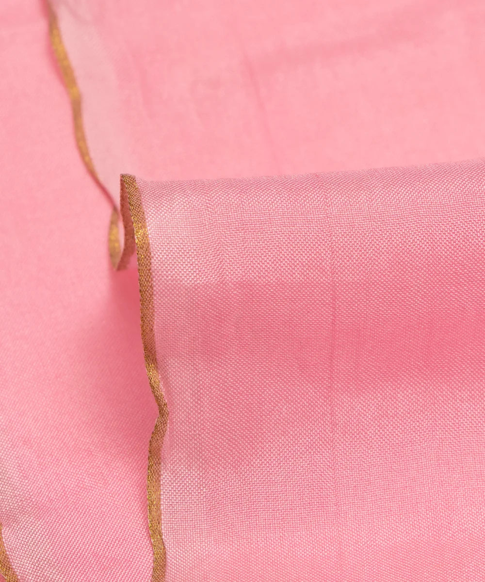 Baby Pink Plain Uppada Silk Fabric