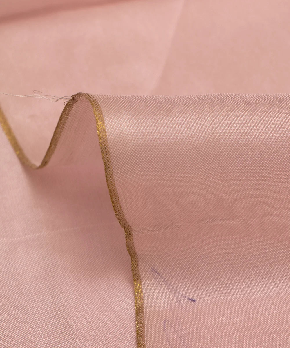 Pastel Pink Colour Plain Uppada Silk Fabric