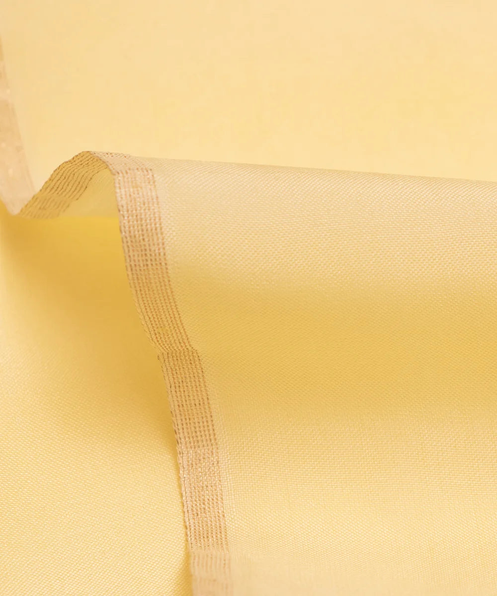 Light Yellow Plain Uppada Silk Fabric