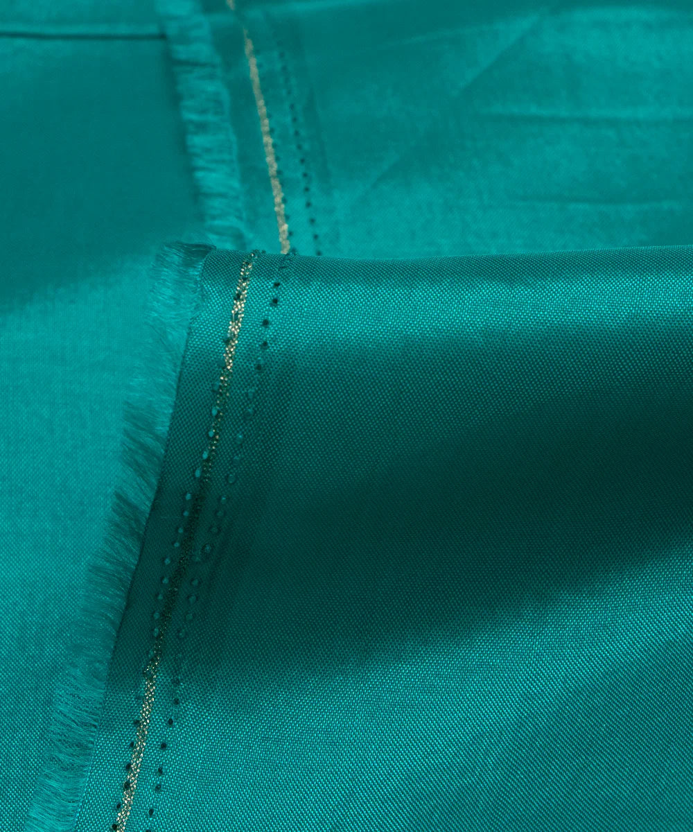 Turquoise Plain Uppada Silk Fabric