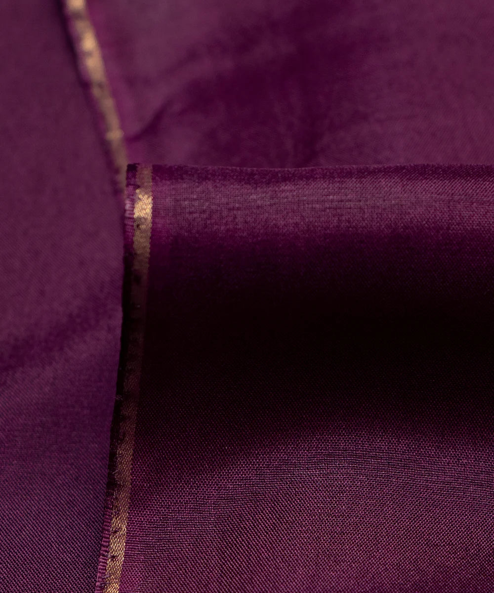 Wine Plain Uppada Silk Fabric