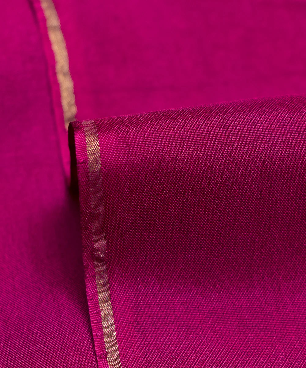 Magenta Plain Uppada Silk Fabric