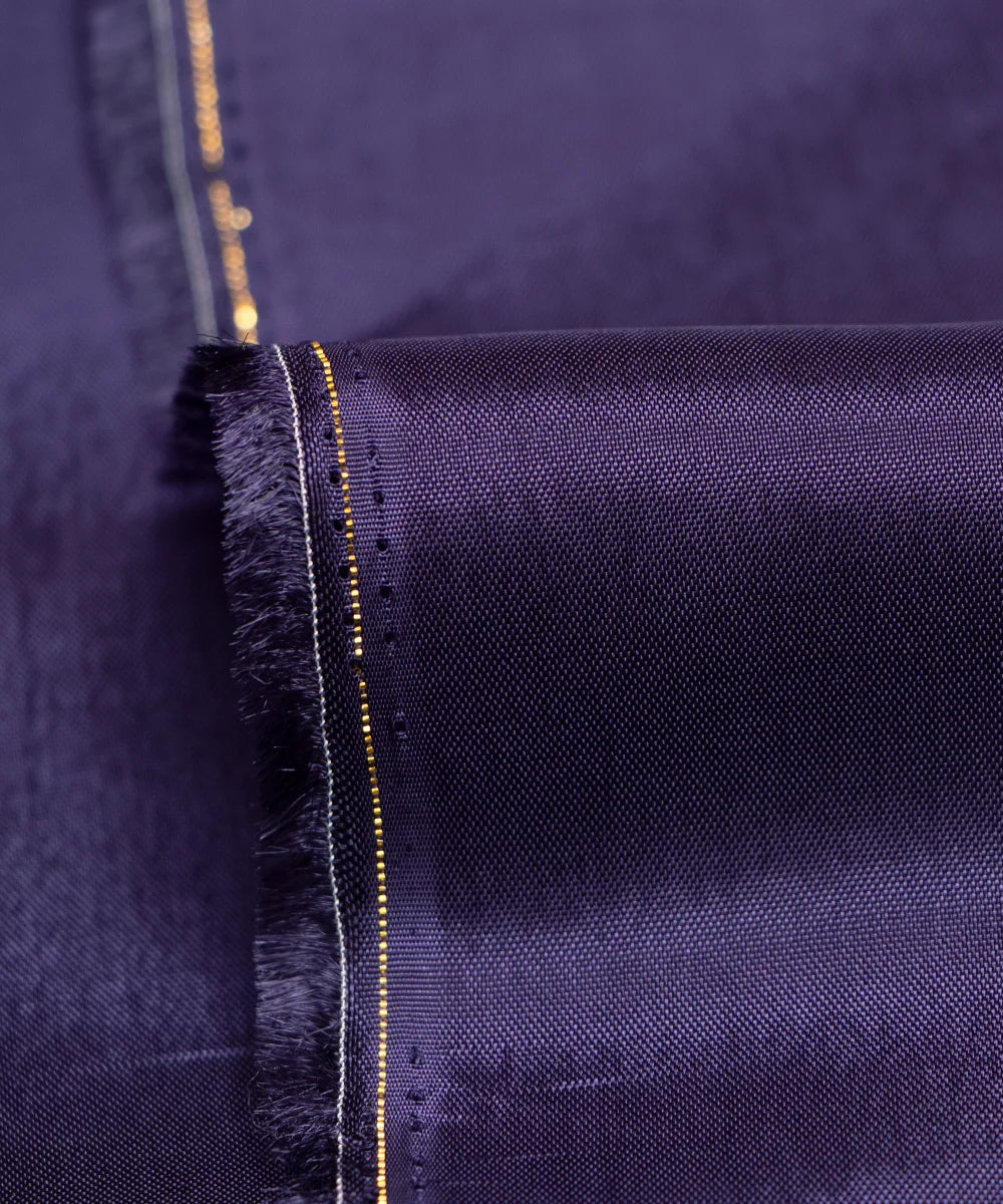 Dark Blue Plain Uppada Silk Fabric