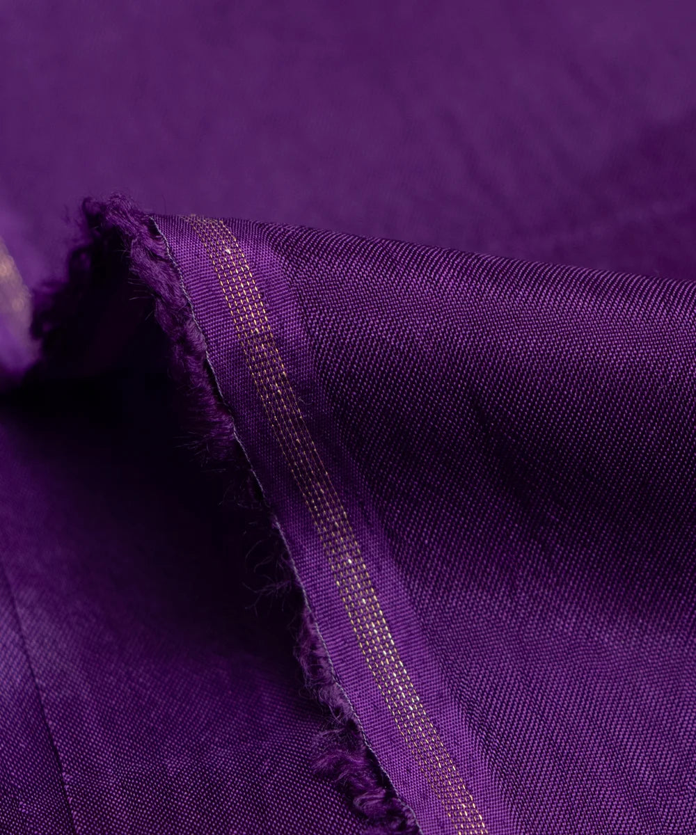 Purple Plain Uppada Silk Fabric