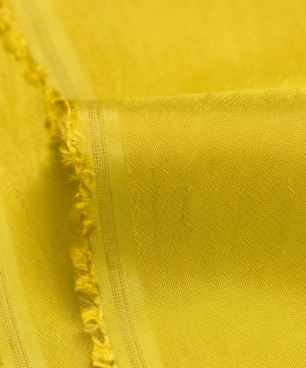 Lemon Yellow Plain Uppada Silk Fabric
