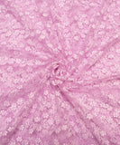 Pastel Lavneder Floral Embroidery Net fabric