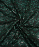 Bottle Green Floral Embroidery Net fabric